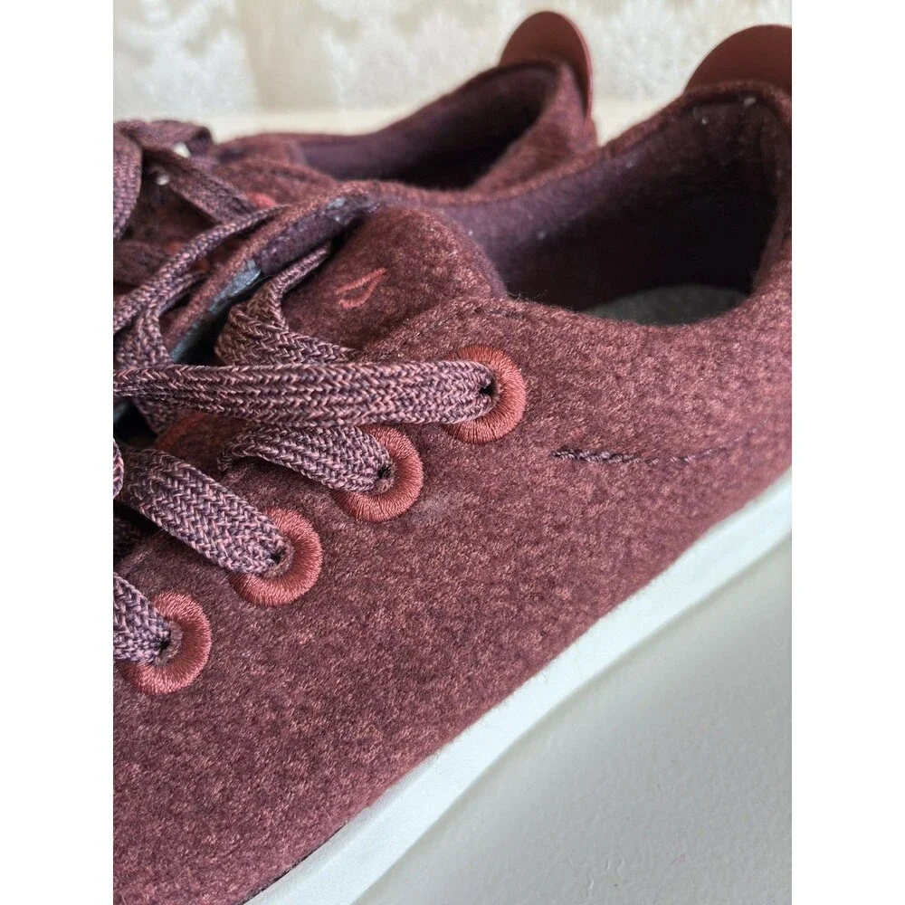 Allbirds Women’s US 7 Wool Piper Burgundy Lace-Up Lightweight Sneaker Shoes